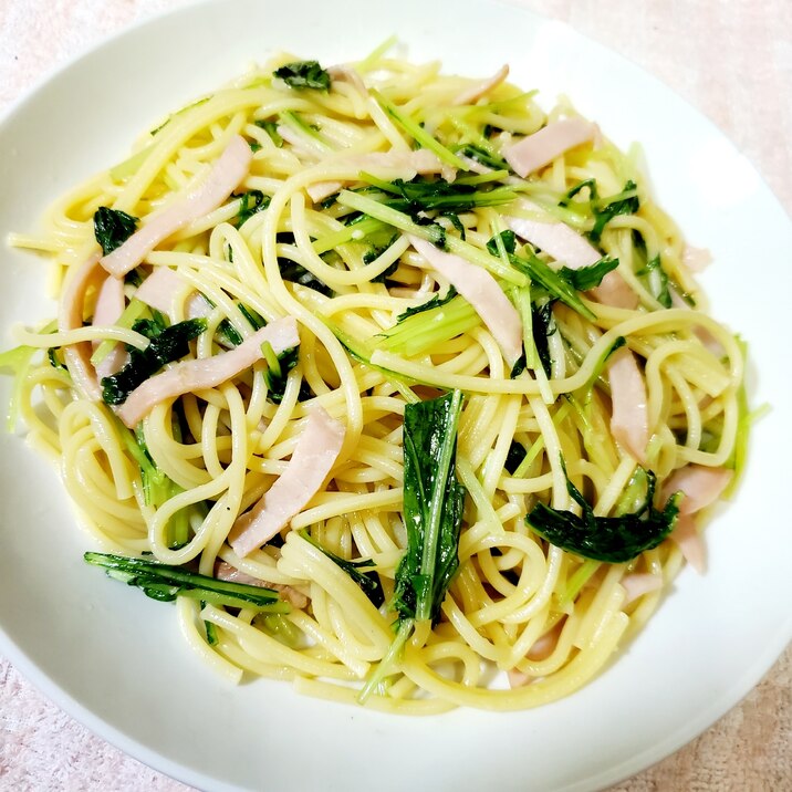 水菜の和風パスタ